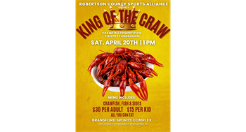 April 20th- First Annual Crawfish Boil Competition, Fish Fry and Kickball Tournament